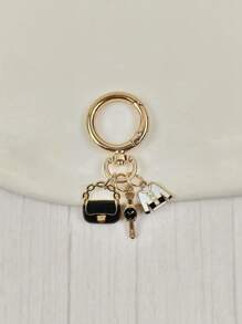HAILIAN 1 件合金材质手表包包服装女士包包饰品钥匙扣适合女性作为送给女朋友的礼物钥匙扣包包配件钥匙扣配件女士钥匙链小礼物送给她的礼物送给女士的礼物 - 黑色 - 查看 4