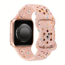 Dây đeo thay thế bằng silicon in khóa đôi tương thích với dây đeo đồng hồ Apple Watch 38mm 40mm 41mm 42mm 44mm 45mm 49mm dành cho nữ, tương thích với Apple Watch Series 8/7/6/5/4/3/2/1/SE/Ultra, Phụ kiện dây đeo đồng hồ thể thao in hình dễ thương - 38mm/40mm/41mm - Xem 11