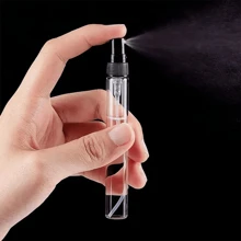 FIGHTYU 10/20 Stück 10ml/5ml Mini Parfümzerstäuber Flaschen mit schwarzem Deckel, inklusive 4 Zubehörteile: 2 Trichter & 2 Pipetten, geeignet zum Nachfüllen von Düften, tragbar und flugsicher
