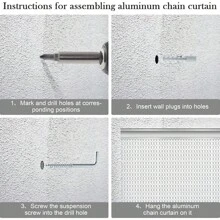 Aluminium Chain Curtain 90x215cm Insect Pest Control Door Screen Curtains Home Door Fly Screen Insect Bug Screen Strip Blinds String Doorways Divider Door Chain Curtain Silver - Green+Silver - View 2