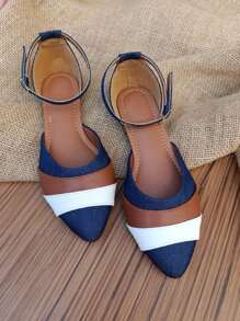 Salome Elegant Pointed Toe 's Flat Shoes 33ao42 Foreign Fashion Promotion - 藏蓝色 - 查看 3
