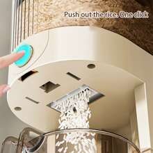 5kg/10kg Rice Storage Container, Airtight Seal, Insect-Proof, Moisture-Proof, Plastic Grain Barrel For Home Use, Home Decoration, Christmas Gifts, Home Gifts, Room Decoration - Cream White - View 6