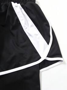 Bộ 3 trang phục thể thao đơn giản cho nữ, áo khoác thoáng khí, quần chạy bộ và áo ngực - màu đen - Xem 11