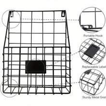 Wall-Mounted Magazine Rack 30 * 25 * 10CM Metal Magazine Newspaper Holder Rack File Simple Newspaper Basket,Magazine Rack For Door(Black) - Black - View 4