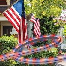 1 个 USB 供电 RGB LED 霓虹灯，带音乐同步功能，20 键遥控器 - 灵活防水，适用于室内外家居装饰、圣诞节、万圣节、生日派对氛围装饰 7 月 4 日 LED 灯带（无白光） - 5VRGB霓虹 - 查看 9