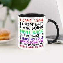 1pc, I Came I Saw I Forgot Mug, Birthday Christmas Funny Gift Present Novelty Unique Gift For Mum Dad Friend Sister Brother Grandparents Gift For Him Her Funny Quotes Coffee Mug(Red) - Red - View 7