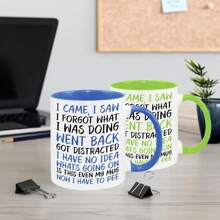 1pc, I Came I Saw I Forgot Mug, Birthday Christmas Funny Gift Present Novelty Unique Gift For Mum Dad Friend Sister Brother Grandparents Gift For Him Her Funny Quotes Coffee Mug(Red) - Red - View 5