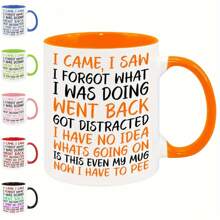 1pc, I Came I Saw I Forgot Mug, Birthday Christmas Funny Gift Present Novelty Unique Gift For Mum Dad Friend Sister Brother Grandparents Gift For Him Her Funny Quotes Coffee Mug(Red) - Red - View 2
