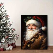 1PC Vertical Rectangular Santa Claus And Bell Art Printed Poster With Frame, Essential For Festive Atmosphere, The Best Choice For Gifts, Christmas Retro Canvas Artwork Mural Bathroom Bedroom Office Living Room Home Decoration - Đỏ - Xem 8
