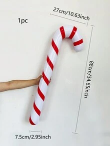 1 个充气巨型拐杖糖装饰气球 - 适用于圣诞节和新年前夜派对的新奇圣诞装饰道具 - 易于安装、尺寸巨大、有趣的互动设计，适合室内和室外庆祝活动 - 彩色 - 查看 12