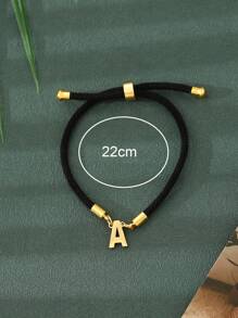 1 件青少年姓名首字母手链编织 26 个字母吊坠手链可调节生日礼物 - 均碼 - 查看 2