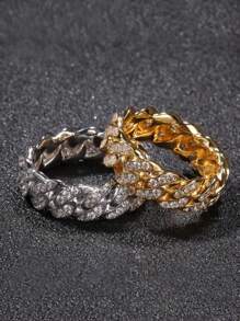 1 件时尚链环设计情侣戒指，时尚男士珠宝礼物，适合日常佩戴、派对、节日、生日 - 戒指 - 查看 1