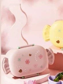 Lancheira Pote Marmita Infantil Divisórias Bala Bombom Talher Microondas Escolar Adesivo Fofo