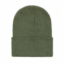 1pc Women's Fashionable Solid Color Knit Beanie Hat, Warm Daily Wear Halloween - Multicolor - View 13