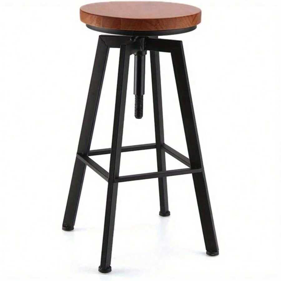 Breakfast Bar Stools Adjustable Wooden Stool Swivel Wooden Bar Stools Perching Stool Kitchen Breakfast Bar For Counter Breakfast Bar Cafe Pub - 1 - View 1