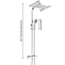 SENDERPICK Shower System With Thermostat, Shower Mixer, Rain Shower, Shower Set, Hand Shower And Glass Shelf, Chrome Complete Set, Lower Spout, Stainless Steel Shower Column, Overhead Shower, Rain Shower, Shower Rail 30/40cm (30cm) - 銀色 - 查看 8