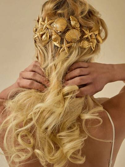 Resyla 3个/6个装女士金属发夹 时尚个性化优雅发饰 Y2K 贝壳海螺海星发夹 装饰发夹 发卡 爪夹 发爪 发卡 发夹，学习用品