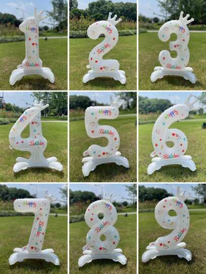 1 قطعة بالون بشكل رقم