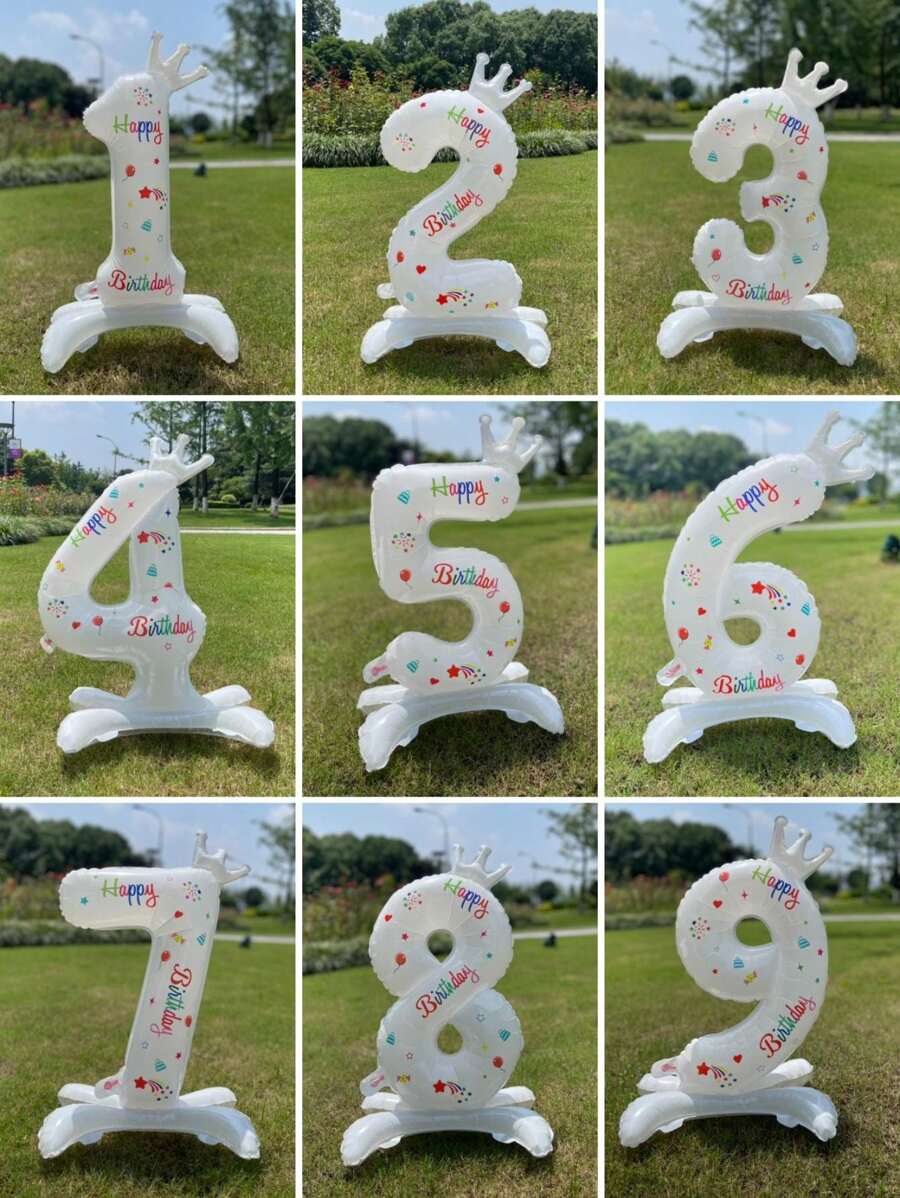 1 个数字形状气球， - 白色 - 查看 1