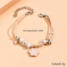 Fashion Rope Bracelets For Women Dog Paw Pendant Female Jewelry Gifts - 乾枯玫瑰色 - 查看 4