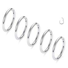 1pc Hinged Hoop Nose Rings 18G 16G Septum Ring Body Piercing Jewelry Helix Cartilage Rook Earring For Women And Men - Silver - View 5