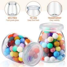 10 lọ sữa chua có nắp, lọ thủy tinh Mason trong suốt 4oz, hộp thủy tinh mini có nhãn dây, đựng sữa, mứt, thạch, mousse, mật ong, sản phẩm tắm, quà tặng đám cưới - Nhiều màu - Xem 5