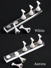 1pc Magnetic Nail Art Practice Display Stand Transparent Gold And Silver Aurora Nail Stand Acrylic Transparent Base Nail Art Display Stand Practice Tools Suitable For Beginners DIY False Nails Nail Art Salon Nail Supplies