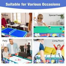 Vocheer 31.5in Multi Function 4 In 1 Combo Game Table, Steady Pool Table, Hockey Table, Soccer Football Table, Table Tennis Table, Blue, Pantent Product - Blue - View 1