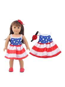 1pc Doll Clothes Set For 18-Inch American Dolls, Doll Princess Dress, Doll Tulle Skirt, Doll Floral Dress, Doll Sleeveless Dress, Fashion Doll Accessories Gift For Girls' Dolls' Birthday, Holiday, And Toys