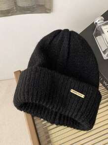 1PC 大头围毛线帽儿童防寒帽秋冬季配灰色宽松保暖针织帽男士随机发WNAIX工作室或WANXI工作室万圣节 - 鐵標針織帽 - 查看 6