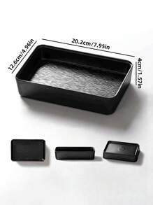 1 件/3 件加厚密胺黑色盘子，防震，哑光烧烤盘，寿司盘圣诞礼物 - 黑色 - 查看 7