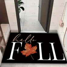 Thảm chùi chân chào mừng Hello Fall Maple Leaf của HKStorage, Thảm chống trượt trong nhà/ngoài trời có thể giặt bằng tay, Sản xuất bằng máy, Trang trí theo mùa thu, Thích hợp cho lối vào/Bếp/Phòng tắm/Sân hiên/Ban công - Nhiều kích cỡ - Nhiều màu - Xem 12