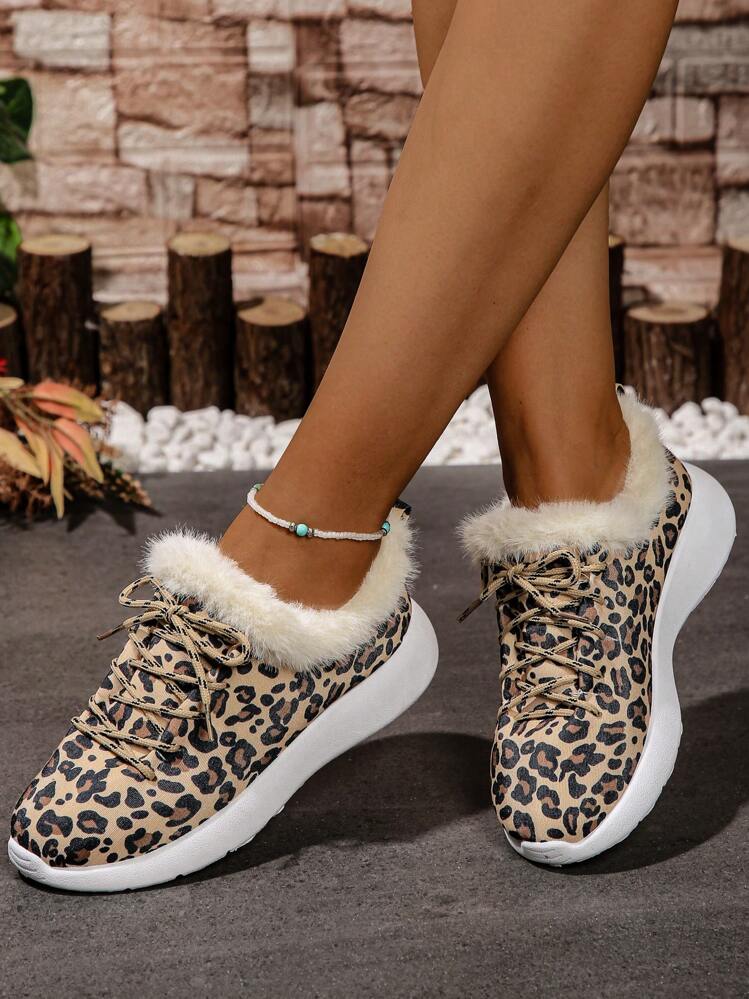 Women Casual Animal Print Soft Bottom Boho Sport Walking Shoes - Brown - View 1