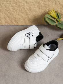1 Pair Unisex Casual Sneakers, Comfortable Non-Slip Breathable Flat Shoes With Panda Decoration, Suitable For All Seasons