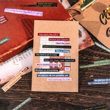 4 tờ/gói Memo Series Miếng dán phẳng, Vật liệu trang trí nhật ký, Đế dán kèm văn bản tiếng Anh - Nhiều màu - Xem 6