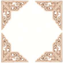 4 件装角木雕刻贴花未上漆木质贴花嵌体 DIY 木雕家具贴花嵌体适用于墙壁床门衣柜橱柜家具装饰 - 如圖所示 - 查看 3