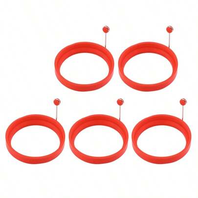 1/3/5 piezas Moldes de anillos de silicona para tortitas y huevos