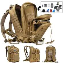 50 Liter Reinforced Waterproof Tactical Military Backpack + 1 BRAZIL PATCH - 彩色 - 查看 3
