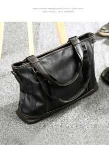 1 chiếc túi xách nam công sở 15,7 inch chống thấm nước bằng da PU cổ điển, cặp da PU lớn, túi đựng máy tính xách tay, túi đeo vai chắc chắn, quà tặng ngày lễ tình nhân, du lịch mùa xuân, mùa hè - Túi xách nam PU - Xem 6