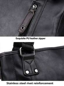 1 chiếc túi xách nam công sở 15,7 inch chống thấm nước bằng da PU cổ điển, cặp da PU lớn, túi đựng máy tính xách tay, túi đeo vai chắc chắn, quà tặng ngày lễ tình nhân, du lịch mùa xuân, mùa hè - Túi xách nam PU - Xem 9