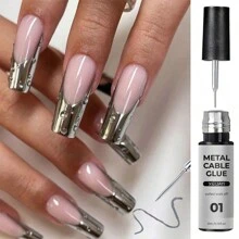 XEIJAYI Nail Art Line Gel For Outlining And Painting, High-Density Metallic Gel, Professional Nail Salon Use - 銀色 - 查看 2