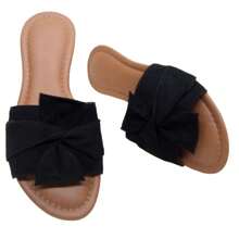 Kit 2 Pairs Women's Flat Shoes Special Sizes 40 To 44 Sandal Flip Flops Flat Mule Slide - Màu be - Xem 5