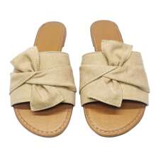 Kit 2 Pairs Women's Flat Shoes Special Sizes 40 To 44 Sandal Flip Flops Flat Mule Slide - Màu be - Xem 6