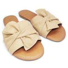 Kit 2 Pairs Women's Flat Shoes Special Sizes 40 To 44 Sandal Flip Flops Flat Mule Slide - Màu be - Xem 4