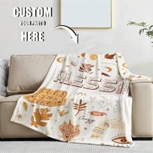 1 件个性化文字羊毛毯，送给妈妈/爸爸/女儿/儿子的定制礼物，名字定制，宠物名字定制 - 彩色 - 查看 5