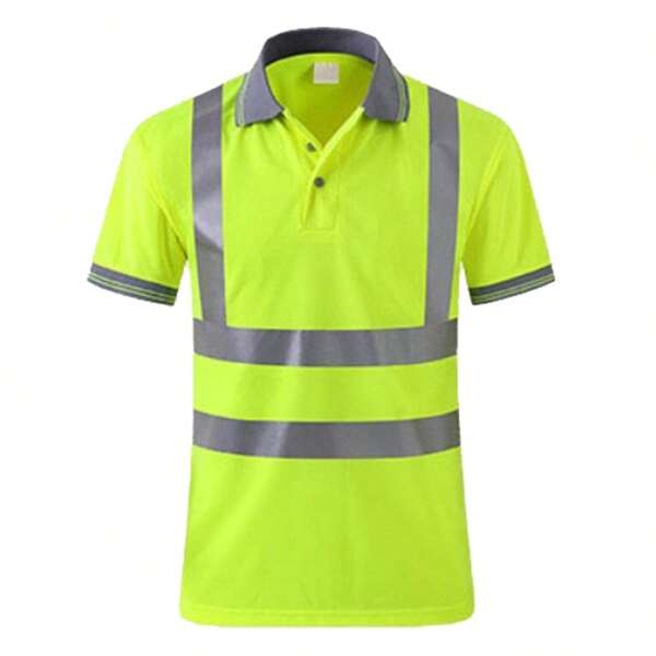 High Visibility Reflective Polo Shirt, Safety Workwear For Construction, Sanitation, Engineering, Breathable T-Shirt