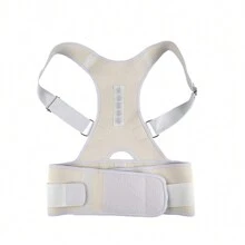 Corrector De Espalda Recta Cinturón Magnético Postura Correc Corrector De Postura Imanes Faja Doble Compresión Unisex - Blanco - Ver 8