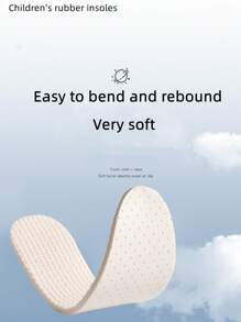 1pair Children's Latex Insoles With Antibacterial And Deodorizing Properties, High Elasticity And Shock Absorption, Comfortable And Breathable, White Shoes With Full Padding For Babies
