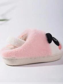 Melittdeer 1 par de pantuflas antideslizantes y cálidas con diseño de panda, adecuadas para otoño/invierno, para niños - Rosa - Ver 4