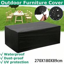 Furniture Cover 210D Oxford Fabric Waterproof Sofa Cover Outdoor With Drawstring Anti-UV Couch Chair Cover Rectangular Rattan Table Covers For Garden Lawn Patio - 106.3*70.9*35 inch - View 1